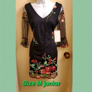 Embroidered floral cocktail